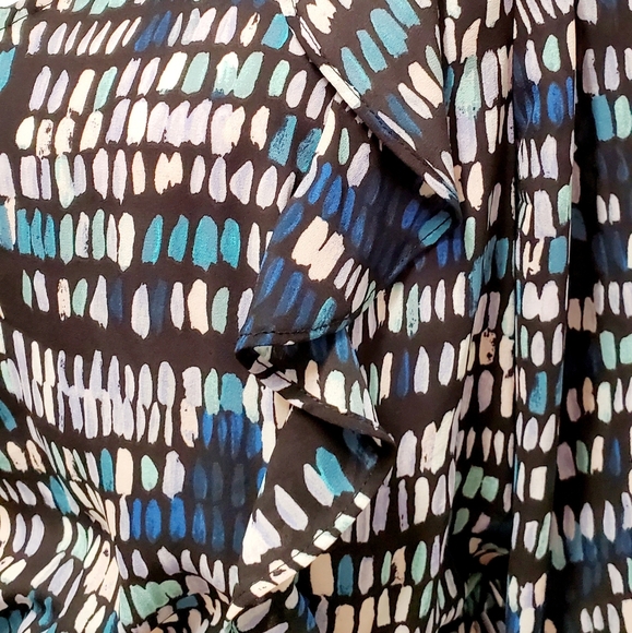 [The Limited] Ruffle Front Abstract Blouse - Picture 6 of 8